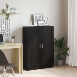 vidaXL Dulap de cărți negru din stejar &ndash; 82.5 x 30.5 x 115 cm, lemn prelucrat.