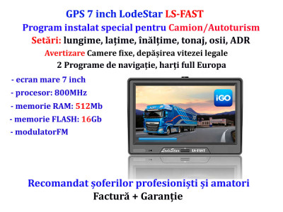 GPS 7&amp;quot;HD+Parasolar LodeStar, iGO PRIMO Full Europa setari pentru Camion/TIR foto