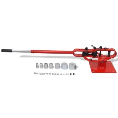 Masina de indoit tevi de otel, actionata manual, montata pe banc foto