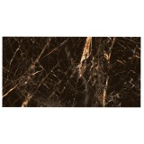 Gresie exterior / interior portelanata Golden Black, 60 x 120 cm, negru, lucioasa, rectificata, aspect marmura