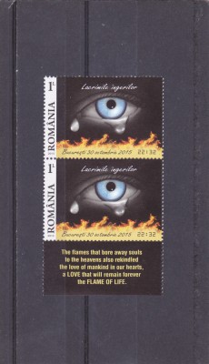 COLECTIV - LACRIMILE INGERILOR,SERIE IN PERECHE CU TABS,2015,Lp.2075c, MNH . foto