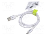 Cablu USB 2.0 Goobay USB A la USB C 1m alb 0,48Gbps silicon