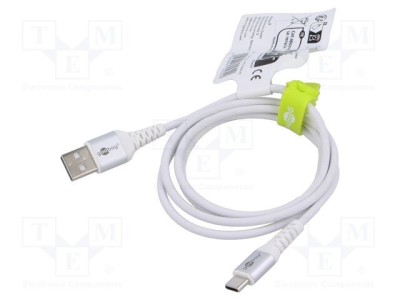 Cablu USB 2.0 Goobay USB A la USB C 1m alb 0,48Gbps silicon foto