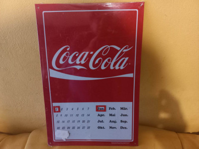 Reclama metalica Coca Cola Calendar magnetic foto