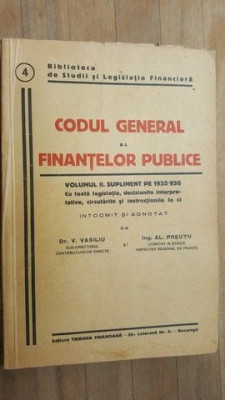 Codul general al finantelor publice - V.Vasiliu, Al.Preutu foto