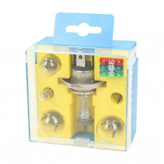 Set becuri auto HELLA 12V; kit: H4, P21W, P21/5W, R5W, T4W, 3 sigurante; 8GJ002525913