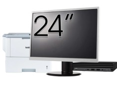 Pachet Calculator Second Hand HP EliteDesk 800 G6 Mini PC, Intel Core i5-10500T 2.30 - 3.80GHz, 8GB DDR4, 256GB SSD + Monitor 24&amp;quot; &amp; Imprimanta Br
