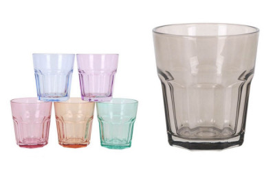 Set 6x Pahar din sticla colorata pentru apa sau whisky 300 ml foto