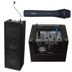 Sistem de amplificare tip pupitru, 2 x 12 inch, microfon VHF, 120 W foto