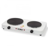 Plita Electrica Floria ZLN-2843, 2 Ochiuri, Termostat, 2500W, Alb, Fonta, 18.5/15.5cm