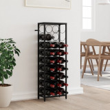 Suport sticle vin 27 de sticle, negru 34x18x100 cm fier forjat GartenMobel Dekor, vidaXL