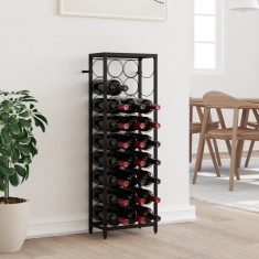 vidaXL Suport sticle vin 27 de sticle, negru 34x18x100 cm fier forjat 358365