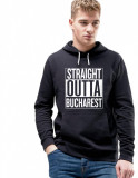 Cumpara ieftin Hanorac Barbati Negru - Straight Outta Bucuresti - 2XL, THEICONIC