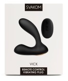 Vibrator unisex prostata si punct G Swakom Vick negru remote 10 cm