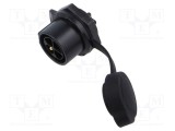 Conector circular soclu tată 4 pini 20A 500V IP67 drept LUTRONIC