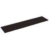 Blat de baie, maro inchis, 220x50x(2-4) cm, lemn masiv tratat