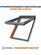 FAKRO FEREASTRA DE MANSARDA CU DUBLA ARTICULARE preSELECT STEJAR AURIU, MODEL PPP-V/GO U3, foto