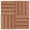 VidaXL Plăci podea &icirc;n relief WPC, 11 buc, 30x30 cm, 1 mp, maro deschis