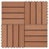 VidaXL Plăci podea &icirc;n relief WPC, 11 buc, 30x30 cm, 1 mp, maro deschis