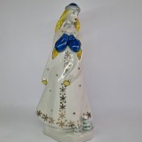 Bibelou portelan rusesc vechi, vintage, mare - Fata cu cozi par blond impletit