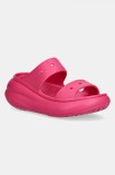 Crocs papuci Classic Crush Sandal femei, culoarea roz, cu platforma, 207670.0ZQ