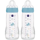 MAM Easy Active&trade; Baby Bottle biberon pentru copii 4m+ Blue 2x330 ml