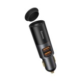 Baseus Incarcator Auto 2 x USB-A + Priza de Bricheta QC4.0 3A 120W - Negru