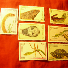 Serie Cambodgia 1988 Reptile , 7 valori