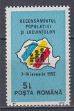 ROMANIA 1991 LP 1264 RECENSAMANTUL MNH, Stampilat