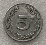 P3. Tunisia 5 Millimes 1960 uzata **