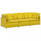 Cumpara ieftin Canapea modulara cu perne, galben, catifea