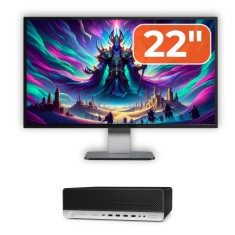 Pachet Calculator Second Hand HP ProDesk 800 G3 SFF, Intel Core i5-7500 3.40 - 3.80GHz, 16GB DDR4, 500GB SSD + 1TB HDD, DVD-ROM + Monitor 22&amp;quot; New