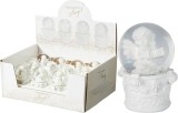 Glob decorativ de Craciun cu inger in glob, din polyresin, alb, 45x45x60 mm