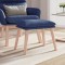 Taburet, albastru, 45x29,5x35 cm, material textil