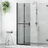 Cumpara ieftin Perete Duș Walk-in Negru 70x190 cm Sticlă Securizată Transparentă &Icirc;nchisă Cabină Fixă Design Modern