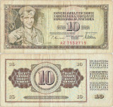 1978 (12 VIII), 10 dinara (P-87a) - Iugoslavia!