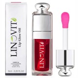 Ulei de buze Linovit Cherry, 6ml, Hidratant cu ulei de cirese dulci, Efect volum, Luciu natural, Nuanta 015, Formula naturala