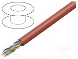 Cablu U/UTP 4x2x23AWG CCA PVC roșu 305m LANBERG