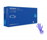 Set 100 bucati Manusi Nitrylex basic, Nitril, nepudrate, albastru inchis, marimea XL