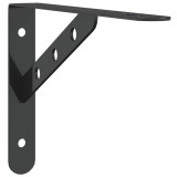 Suporturi rafturi 4 buc. 23,5x2,5x15,5 cm negru otel inoxidabil