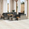 VidaXL Set de canapele pentru grădină cu pernă Gri Rattan poli 3364923