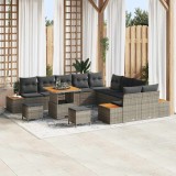 vidaXL Set de canapele pentru grădină cu pernă Gri Rattan poli 3364923