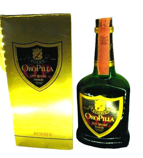 BRANDY riserva oro pilla B special, MULTI 11 ANI, Cc. 750 GR. 40 distillat 1962