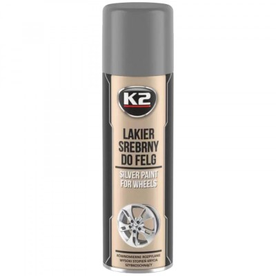 Spray vopsea argintie K2 pentru jante 500ml foto