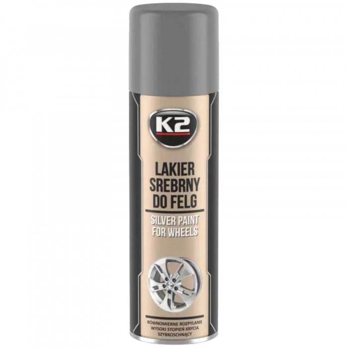 Spray vopsea argintie K2 pentru jante 500ml