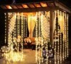 Instalatie Craciun Ploaie Albastra 336 LED-uri Gimihome 5840B Decorativa Casa, Curte, Gradina