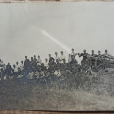 Militari romani cu tun, perioada interbelica// fotografie