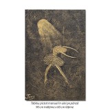 Tablou pictat manual, Balerina stilizata, 90x60cm ulei pe panza, gata de agatat pe perete
