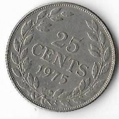 Moneda 25 cents 1975 - Liberia foto