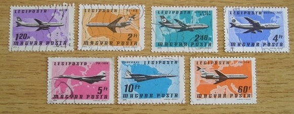 A12 S4 5 - Timbre foarte vechi - Ungaria - aviatie